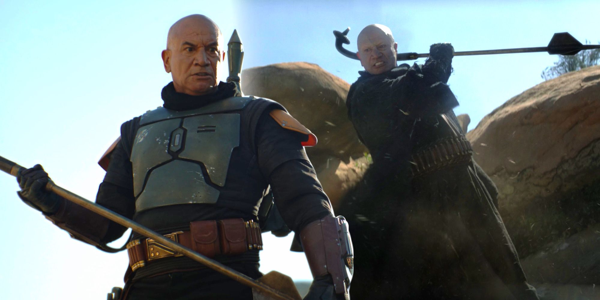 Temuera Morrison And His Gaffi Stick In The Book Of Boba Fett And The Mandalorian